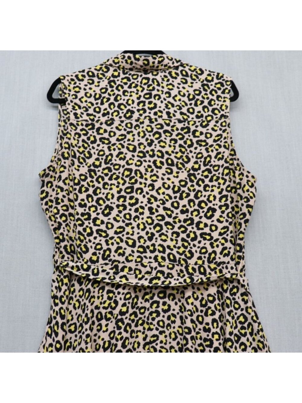 Nanette Lepore Leopard Print Pintuck Midi Dress 16 XL Sleeveless Fit & Flare - Picture 7 of 14